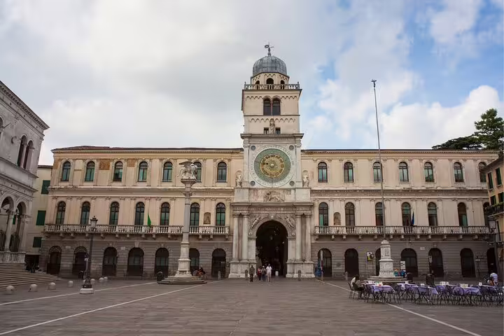 Padua Piazza dei Signori clock tower, landmark featured on the Padua self-guided scavenger hunt tour