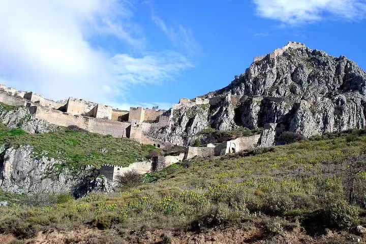 Palamidi Fortress on rocky hill in Nafplio, a highlight of a private day trip from Athens to Peloponnese