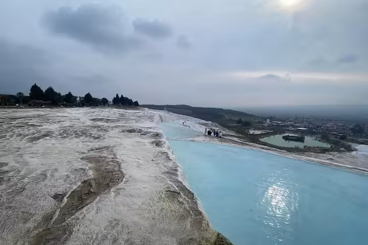 Pamukkale white travertine terraces and turquoise thermal pool viewpoint on 5-day Turkey tour