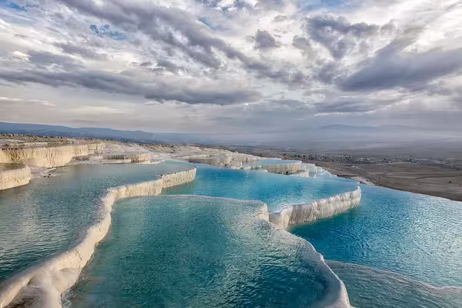 Pamukkale travertine terraces and thermal pools, must-see stop on the 9-day Turkey tour from Istanbul