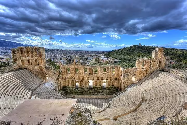 Panathenaic Stadium in Athens with marble seats, included in Athens Highlights & Ancient Corinth private full-day tour