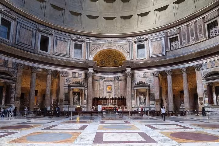 Spacious interior of the Pantheon Rome showcasing ancient architecture on a skip-the-line entry tour.