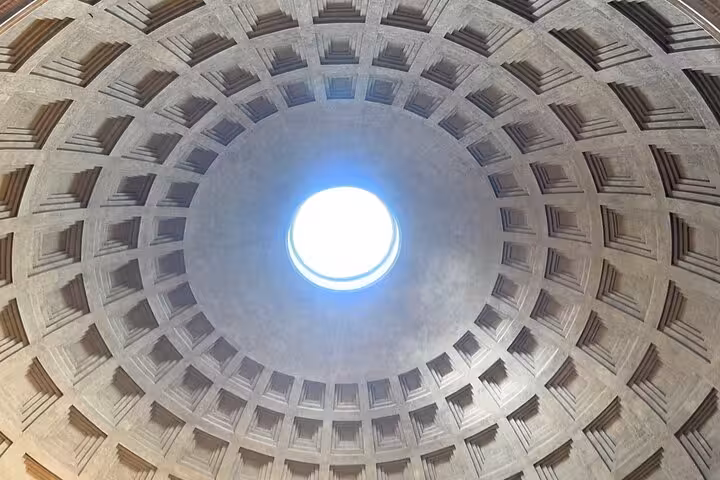 View of the Pantheon's iconic oculus, showcasing its architectural brilliance and historical significance in Rome.