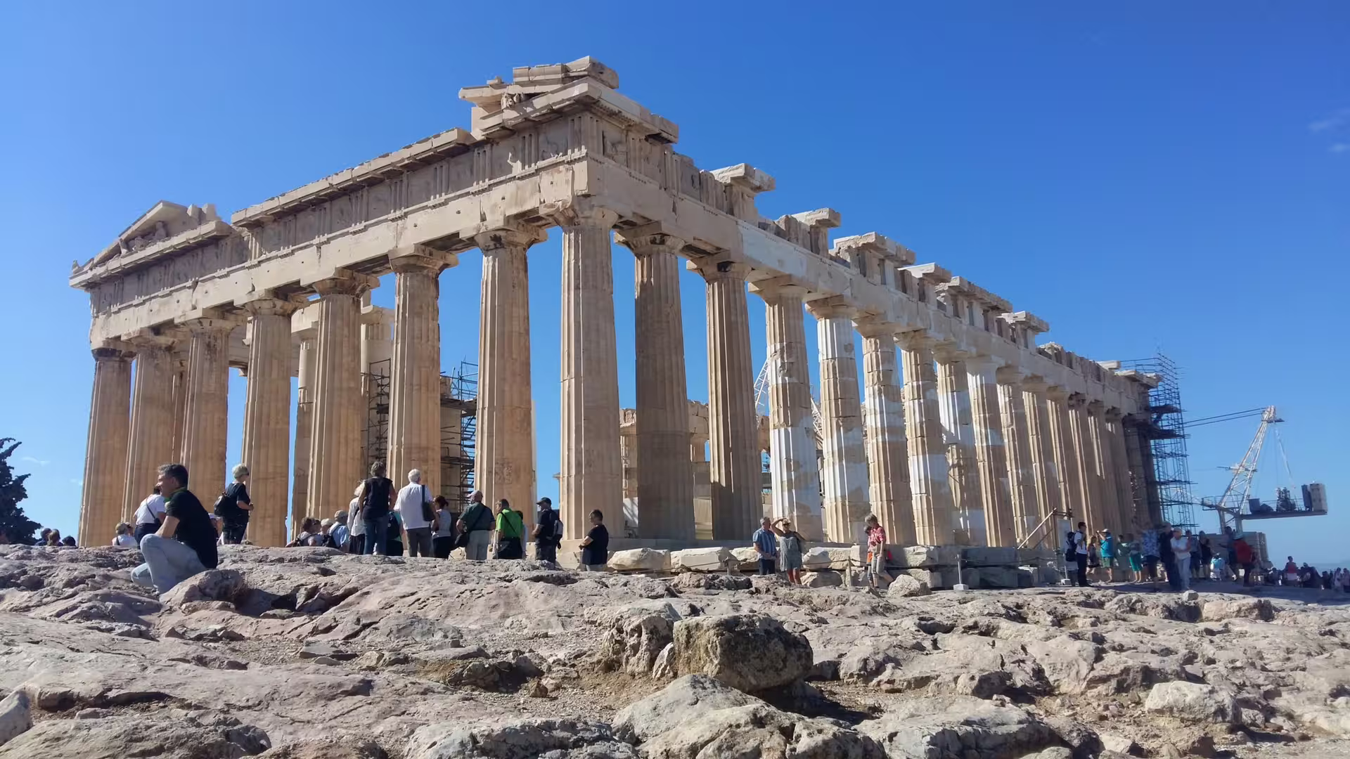 Parthenon on the Acropolis in Athens during afternoon guided tour with French-speaking licensed guide