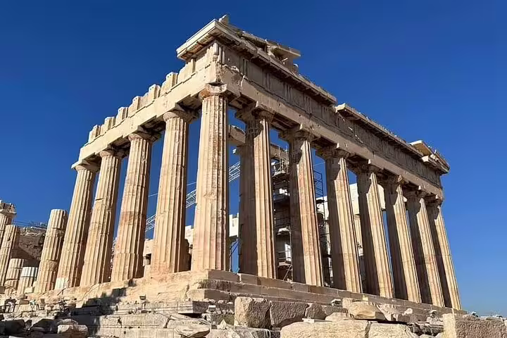 Parthenon on the Acropolis in Athens, seen on a half-day private car tour with a local driver-guide