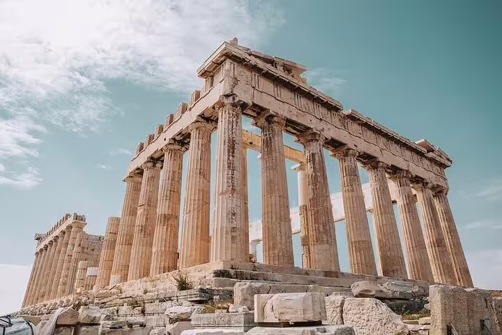 Parthenon on the Acropolis in Athens, Greece, seen on a small group sightseeing tour with tickets included