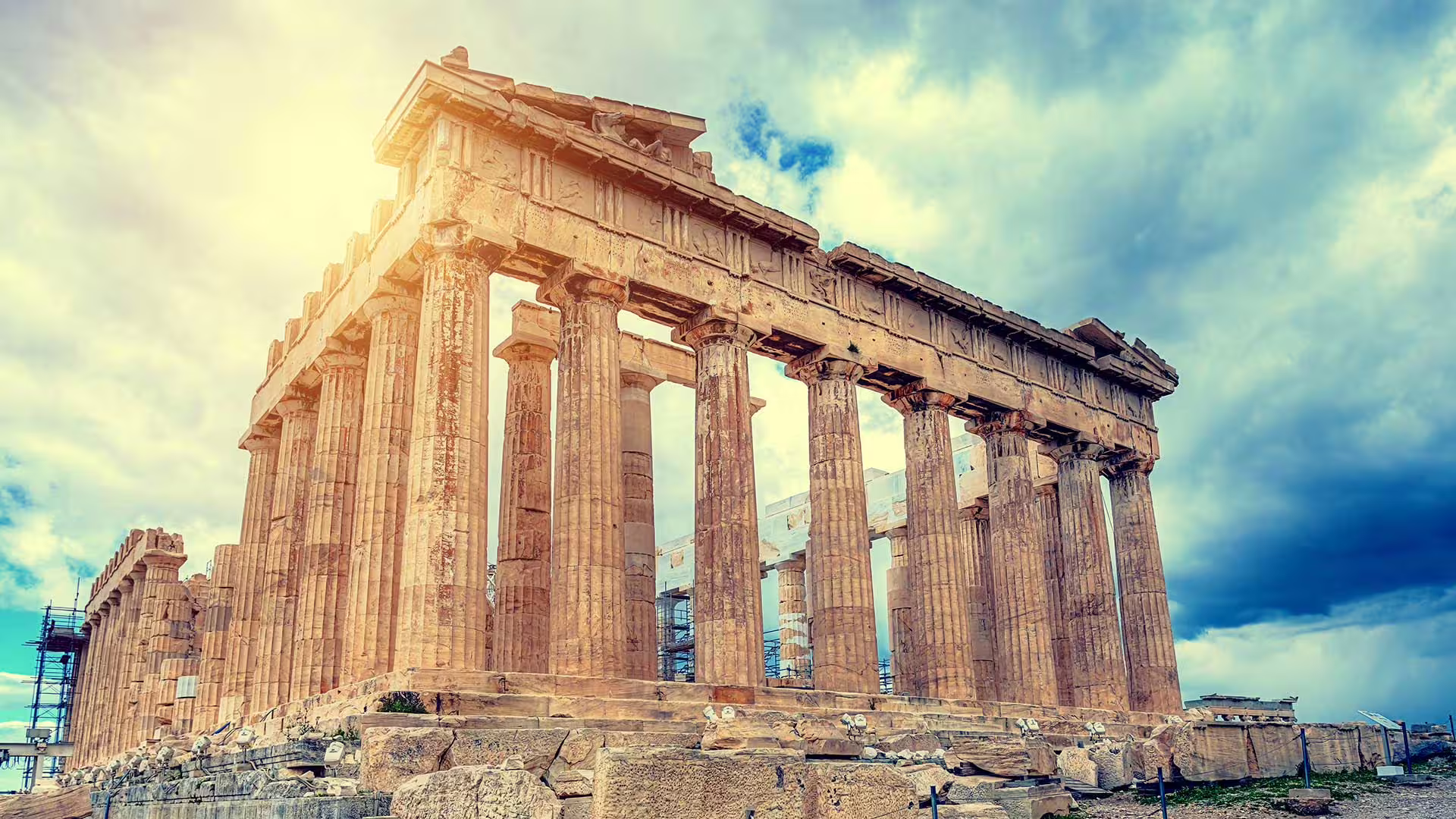Parthenon on the Acropolis glowing in sunlight, iconic stop on a private Classical Athens and Riviera day tour