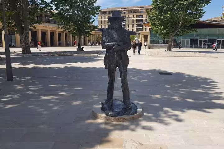Statue of Paul Cézanne in Aix-en-Provence square, a highlight on a full-day Cassis and Marseille tour