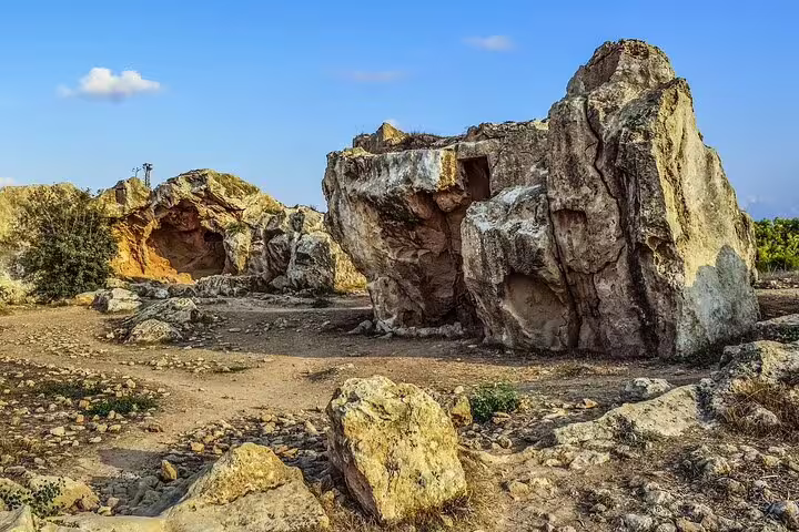 Petra tou Romiou Aphrodite’s Rock coastal boulders, scenic stop on Paphos and Western Cyprus tour