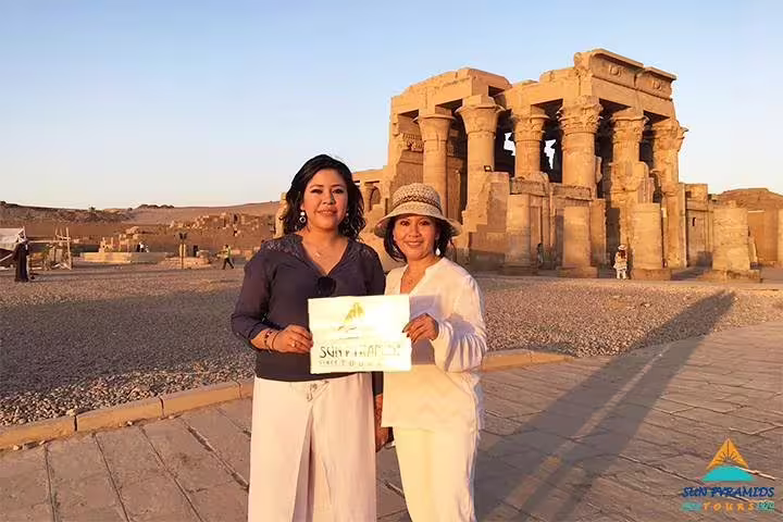 Travelers at Philae Temple in Aswan, highlight of Luxury 8 days Cairo and Oberoi Philae Nile Cruise