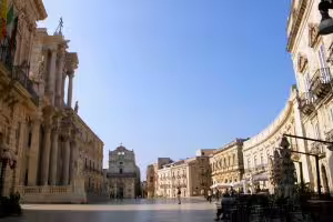 Piazza Duomo in Ortigia, Siracusa with baroque cathedral and palaces, highlight of HD Best of Siracusa tour