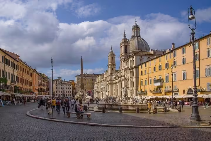 Piazza Navona and Fountain of the Four Rivers on a private Rome day tour from Civitavecchia
