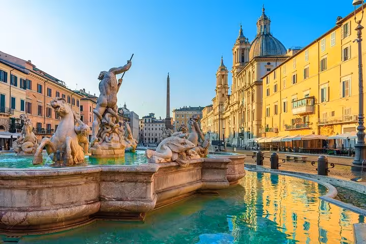 Explore the stunning Piazza Navona with its iconic fountain on a full-day shore excursion from Civitavecchia to Rome.