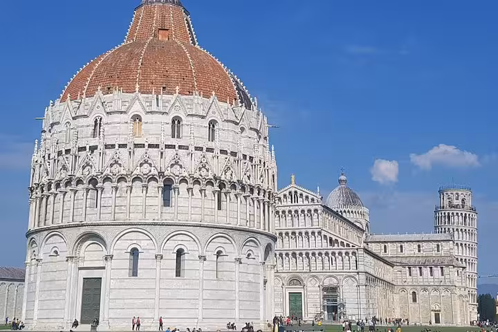 Pisa Baptistery, Cathedral and Leaning Tower on a full-day Pisa and Florence day trip from Rome