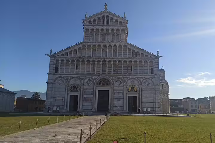 Facade of Pisa Cathedral in Piazza dei Miracoli, visited on a private Pisa and Lucca shore excursion from La Spezia