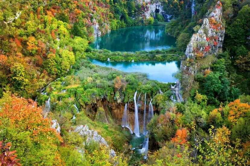 Plitvice Lakes National Park waterfalls and turquoise lakes, a highlight on an 11-day Croatia self-drive tour