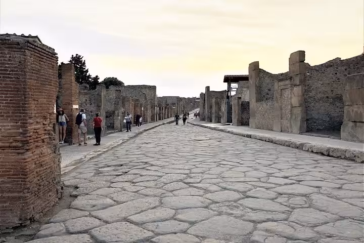 Explore Pompeii's ancient stone streets on a 1-hour guided tour, showcasing historic ruins and timeless architecture.