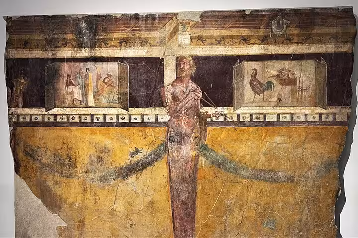 Discover vibrant frescoes depicting ancient Roman life on a Pompeii guided tour from the Sorrento Coast.