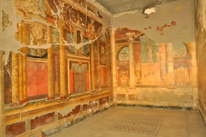 Discover the preserved frescoes in Pompeii's ruins with our exclusive skip-the-line tour from Amalfi and Positano.