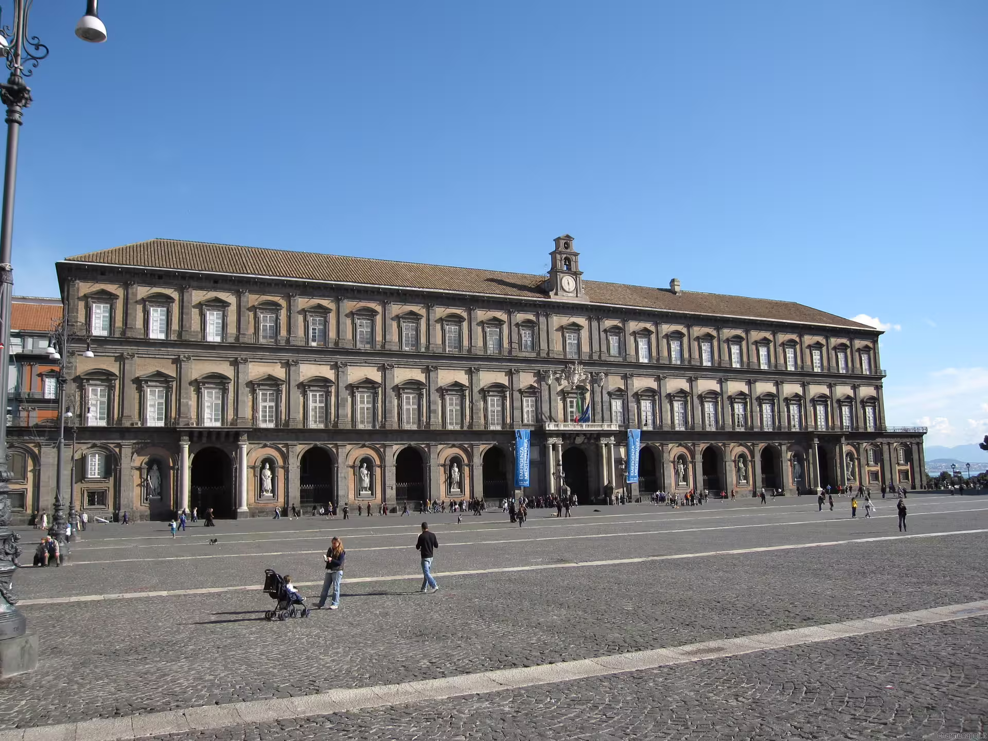 Piazza del Plebiscito and Royal Palace of Naples, highlight of the low cost Pompeii & Naples tour