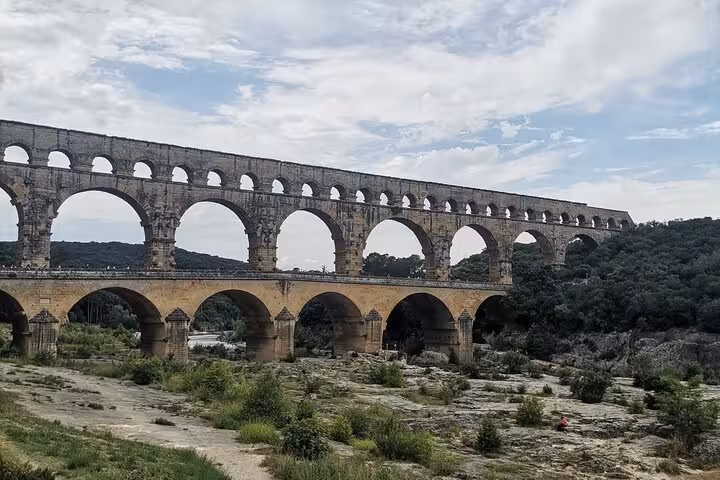 Pont du Gard Roman aqueduct near Avignon, Provence sightseeing stop on private car with driver tour