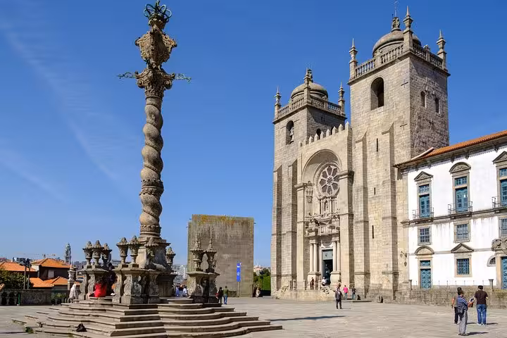Discover Porto Cathedral and its ornate column on a private tour, ideal for groups of 1 to 8 seeking cultural insights.