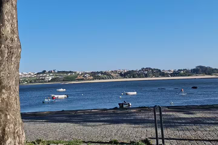 Scenic view of boats on the Douro River in Porto, ideal for a private tour featuring stunning coastal vistas.