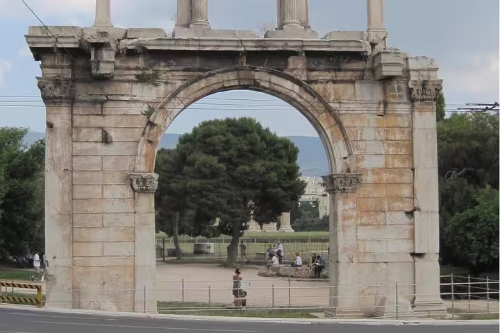 Hadrian’s Arch in Athens seen on a private transfer from Porto Heli Amanzoe to Athens city center