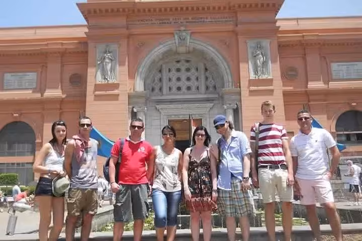 Tour group at the Egyptian Museum Cairo on a private day tour from Hurghada Makadi Bay Soma Bay El Gouna