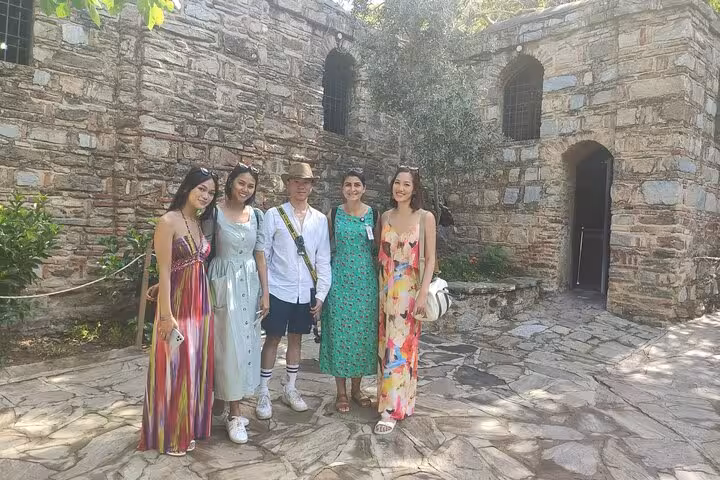 Private Ephesus shore excursion group at House of Virgin Mary courtyard near Selcuk, skip-the-line tour
