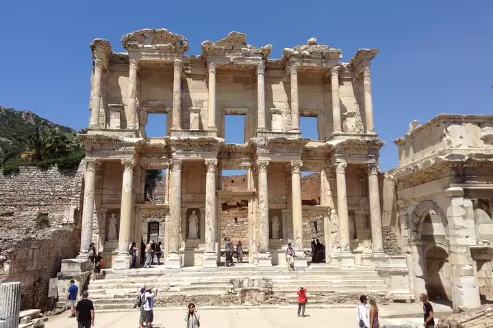 Private Mercedes van with sea-view seating for less-walking Ephesus tour to Virgin Mary House and Temple