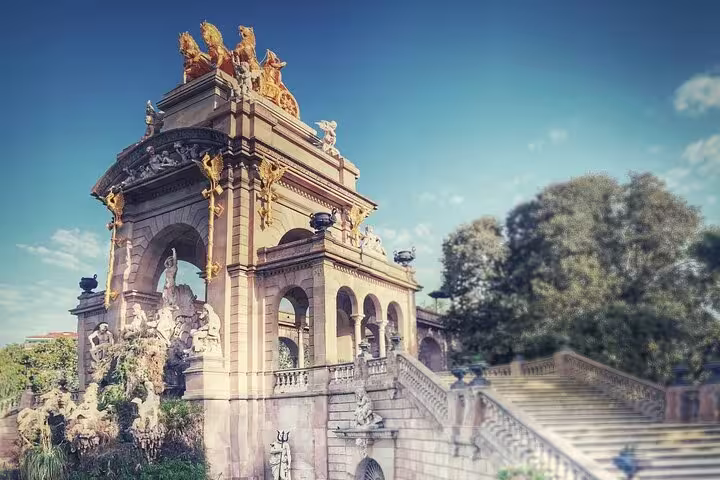 Explore the architectural beauty of a grand fountain in a historic park during a private photography class tour.