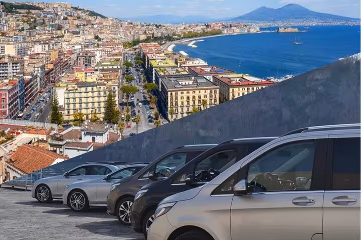 Enjoy panoramic views of Naples and the Bay of Naples with private transportation from Sorrento on a guided tour.