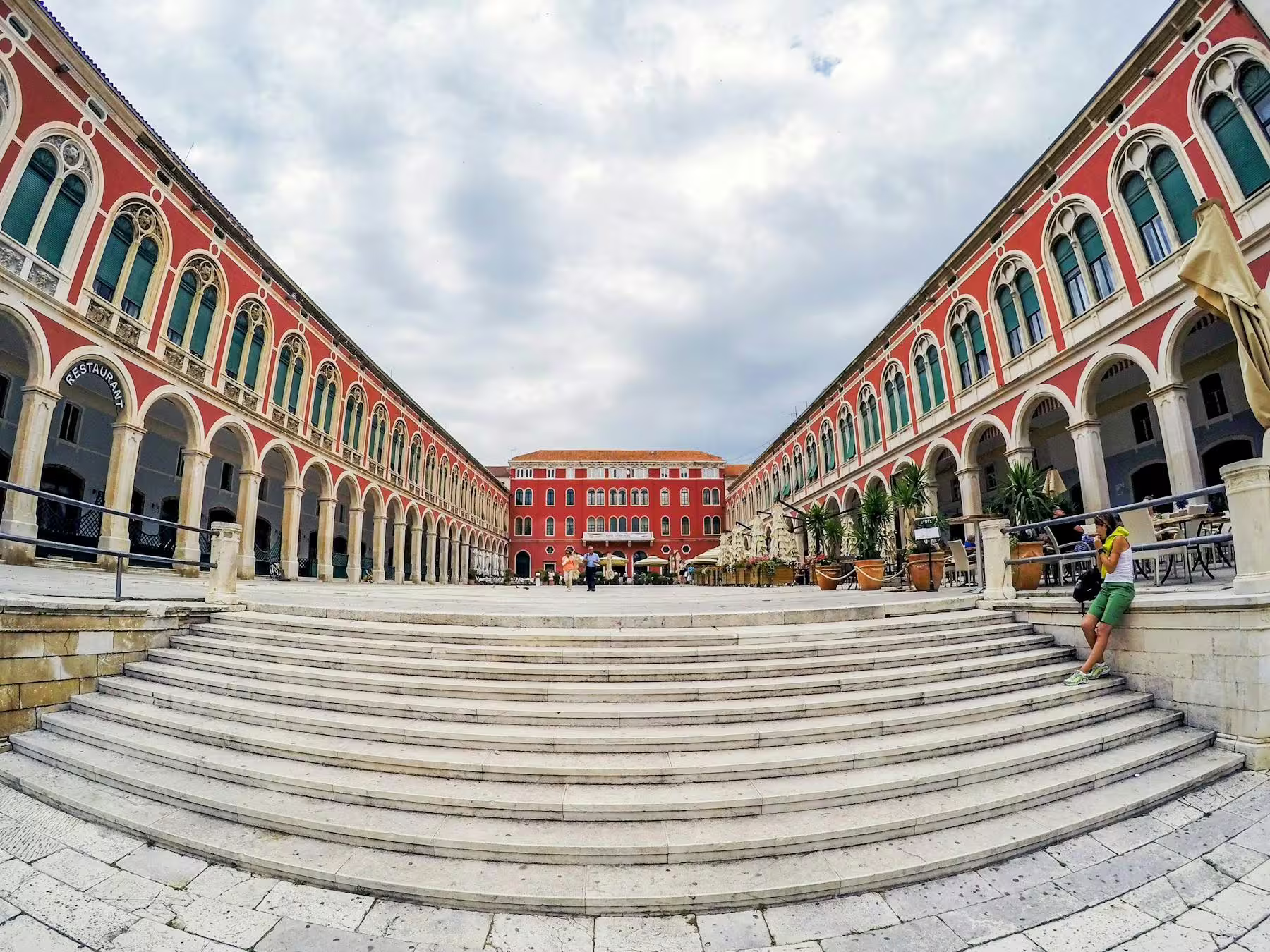 Wide view of Prokurative Square in Split, Croatia, a highlight on Makarska Riviera to Split day tour