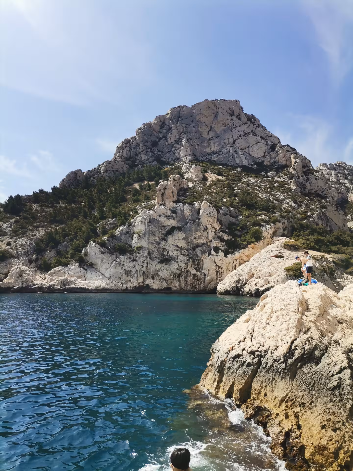 Scenic Calanques bay viewpoint on a Provence hiking tour, with rugged limestone peaks and clear water