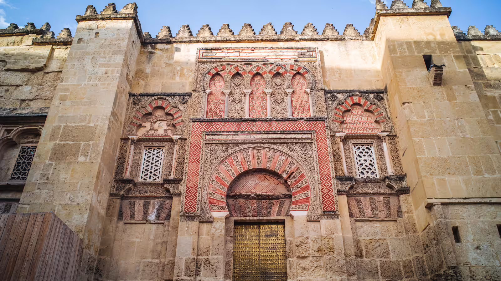 Historic Puerta de San Miguel entrance at the Mezquita of Cordoba on a private trip from Costa del Sol