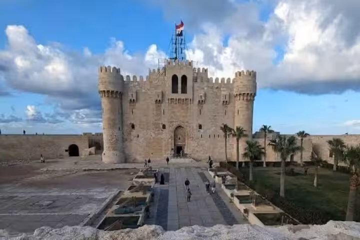 Qaitbay Citadel in Alexandria on a private Cairo to Alexandria day tour, historic fortress by the sea