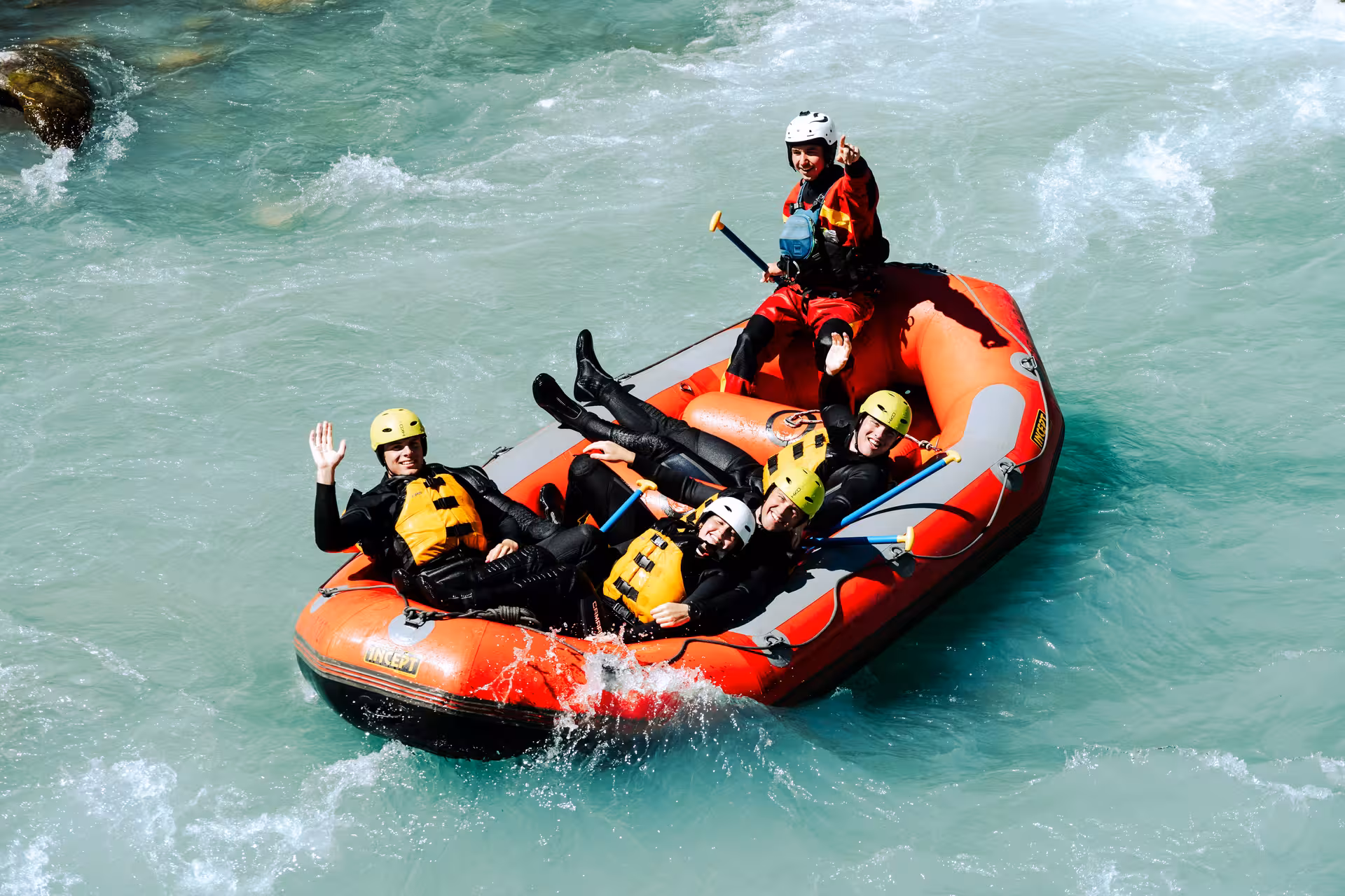 Group enjoying an exhilarating rafting adventure on the Simme River with Fun For All Rafting experience.