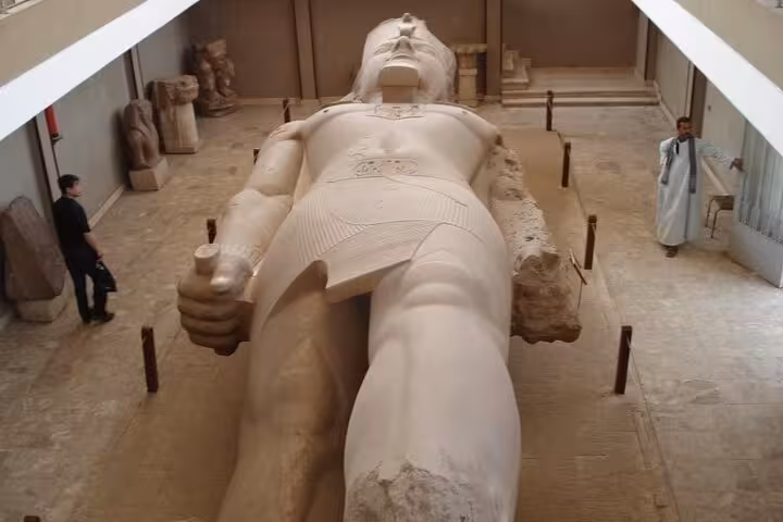 Colossal Ramses II statue at Memphis open-air museum, highlight of Giza Pyramids Saqqara Memphis day tour