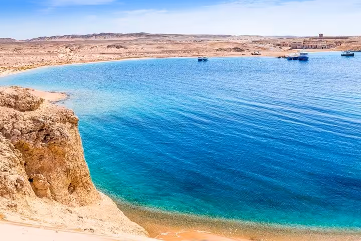 Panoramic Red Sea bay view in Ras Mohammed National Park, half-day bus tour from Sharm El Sheikh