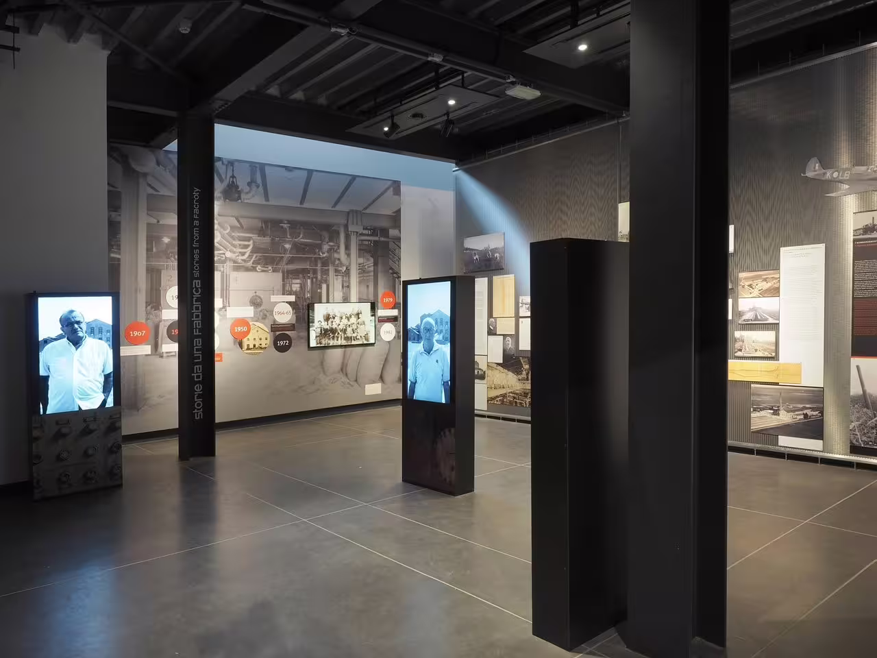 Modern gallery inside Ravenna Classis Museum with interactive displays and historical panels, entry ticket visit