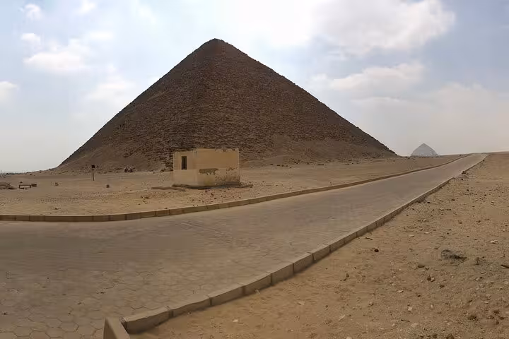 Road leading to the Red Pyramid at Dahshur, part of Saqqara pyramids and Memphis tour with lunch from Cairo
