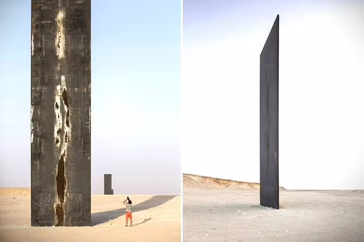 Explore Richard Serra's towering sculpture in Zekreet's desert landscape on a captivating West Coast tour.