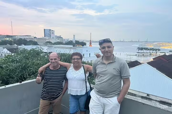 Visitors enjoy a scenic overlook of Rio's waterfront, part of the Downtown Walking Tour's panoramic city views.