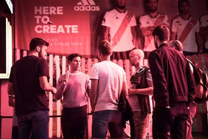 Local guide briefs fans before River Plate match at El Monumental stadium in Buenos Aires