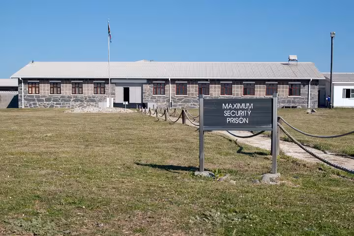 Exterior of Maximum Security Prison on Robben Island, a key attraction on Cape Town historical tours.