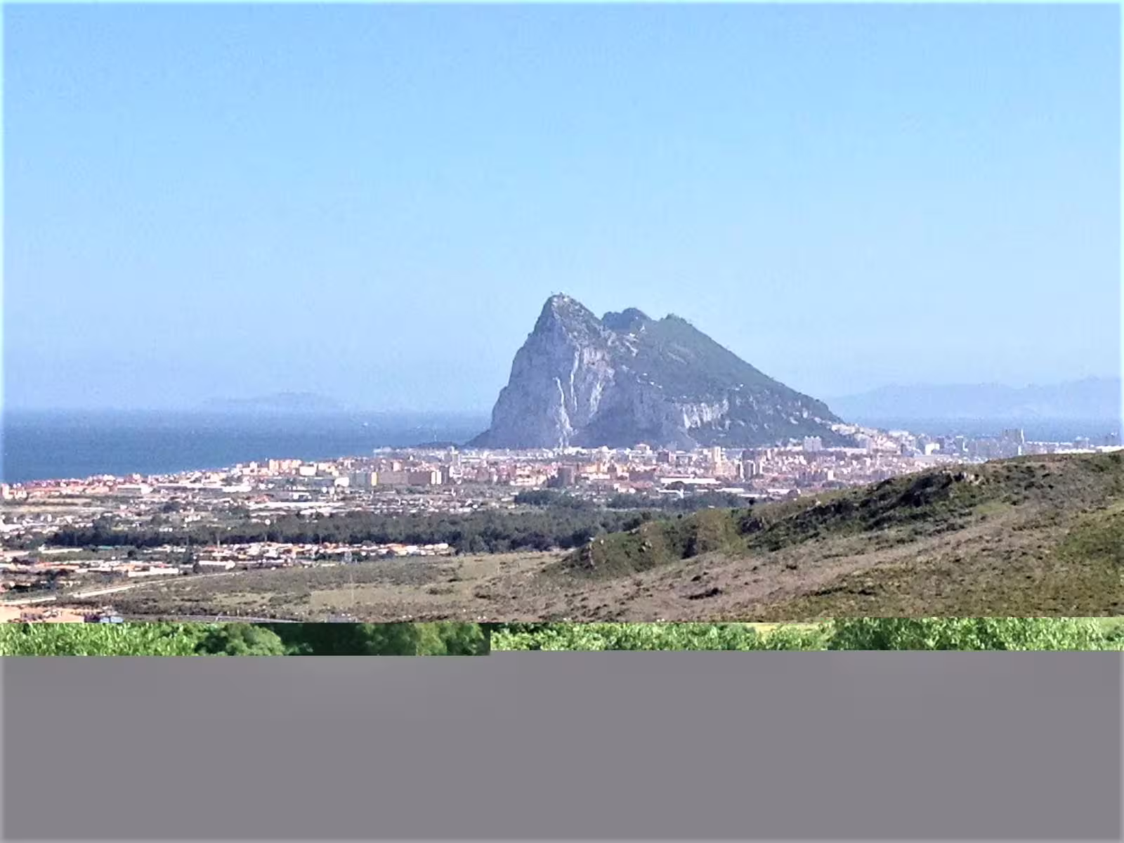 Panoramic view of the Rock of Gibraltar and coastline, highlight stop on a private Gibraltar trip from Costa del Sol