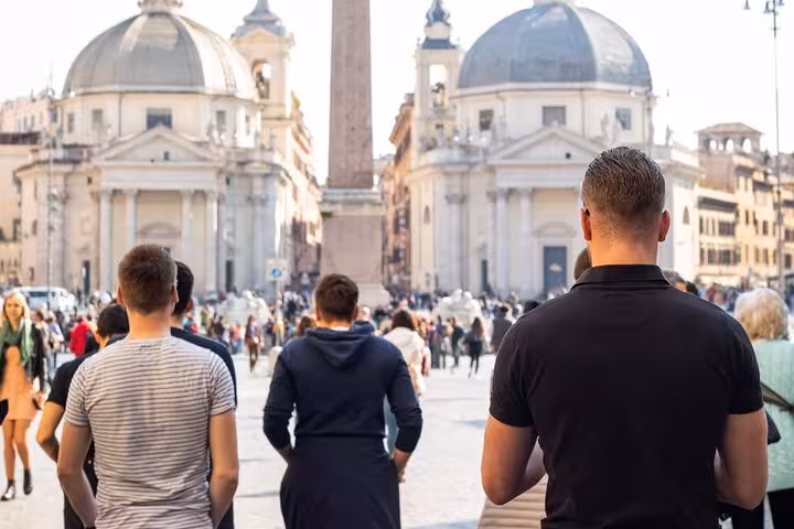 Walking tour to Piazza del Popolo with local host before joining an AS Roma or Lazio game in Rome