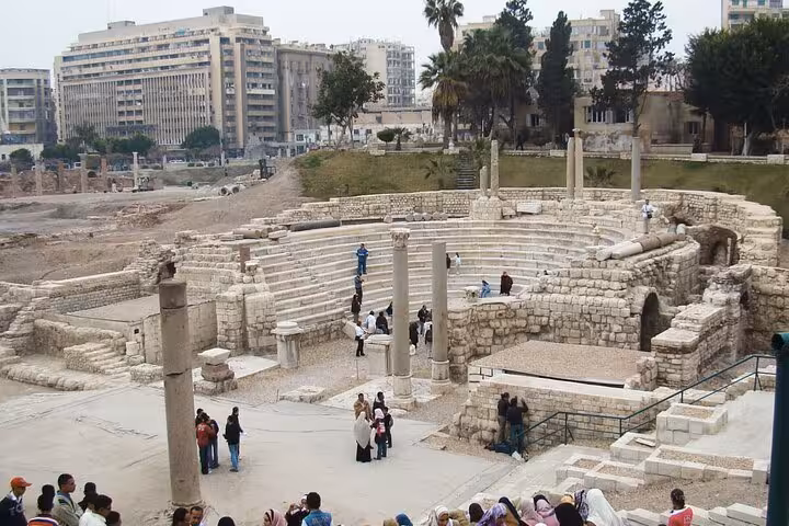Roman Amphitheatre in Alexandria on a private day tour from Cairo with guide and lunch included