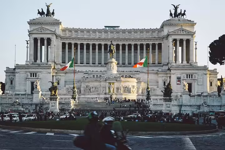 The majestic Altare della Patria in Rome, a highlight on the golf cart tour with a local guide.